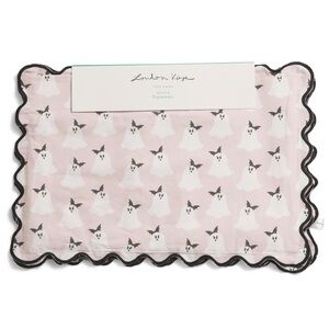👻Set of (4) Placemats London Kaye Cotton 13x9 Pink Ghost Halloween